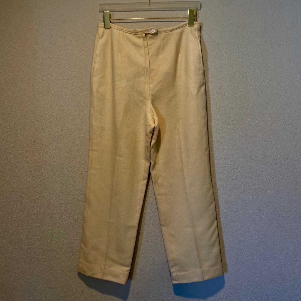 Vintage Wool Cream Pants Lined Medium Quiet Luxury Yacht Club Style